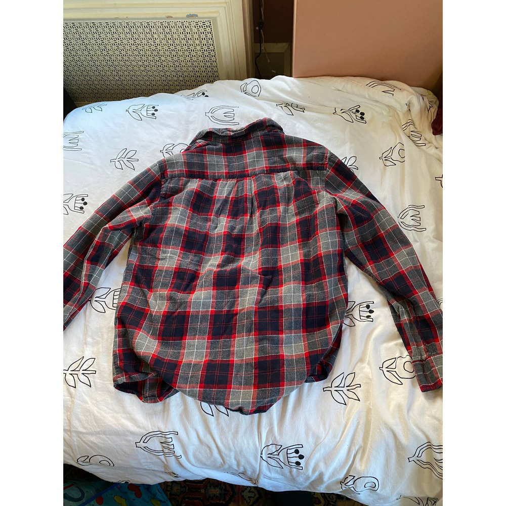 St. Johns Bay Mens Red and Gray Flannel Shirt - Picture 3 of 4